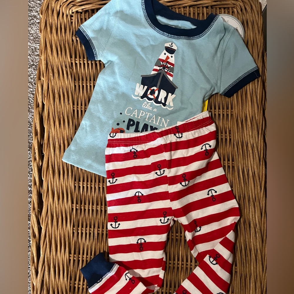Rrrr, Lil Mattie’s!  18 mo old 2-piece Pirate PJ’s. NWT in blue, red & white